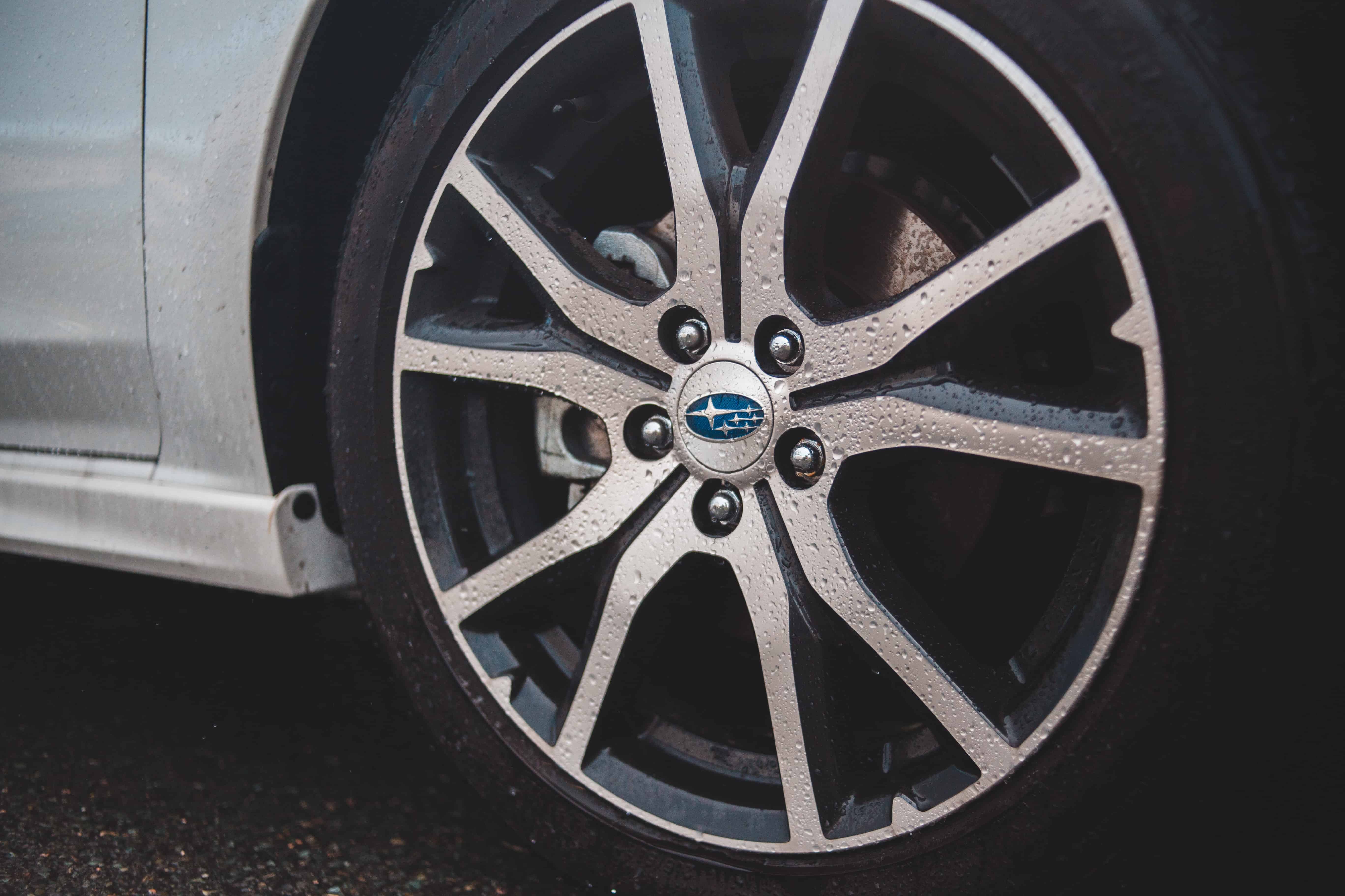 closeup of a Subaru wheel